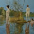 Obraz Bohdan Hostiňák Kúpanie, 2002, olej, plátno, 100 x 140 cm