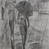 Obraz Antonín Střížek V dešti, 2022,  tuš, papír, 109 x 69 cm