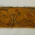 Obraz 60. 70. 80. 90. léta, Různé Karel Malich / Žlutý reliéf, 1976, barevně lakované dráty, vázací dráty, vázací provázky, sololit, 37 x 86 x 5 cm